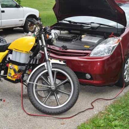 can you jump start motorcycle with car battery 