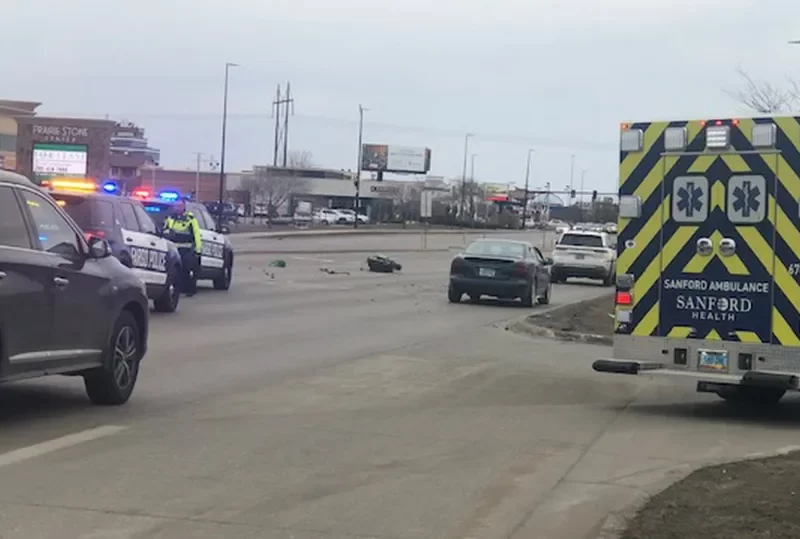 Motorcycle Crash Slows Traffic on 45th St S